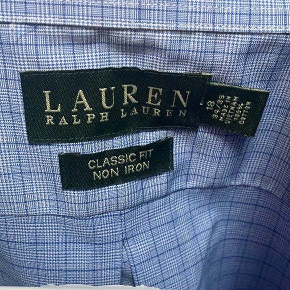 Ralph Lauren Black label Mens blue plaid dress shirt 18, 34-35 regular f… - Picture 2 of 3